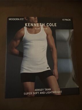 Kenneth Cole Tank Top Mens Medium 4 Pack Blue